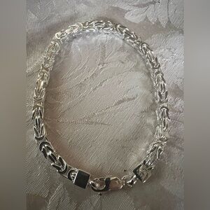 Sterling Silver Square Byzantine 8” Bracelet.